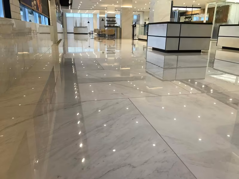 Commercial tile and flooring installation in Vancouver office showing high-traffic durability