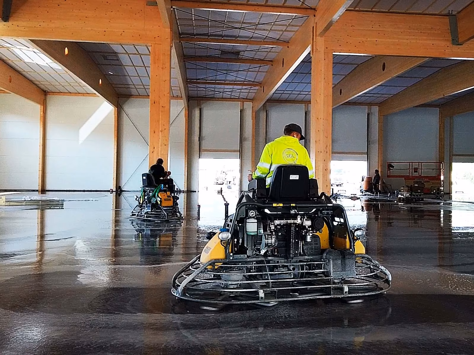 Professional concrete polishing and floor levelling in Vancouver showing smooth polished finish